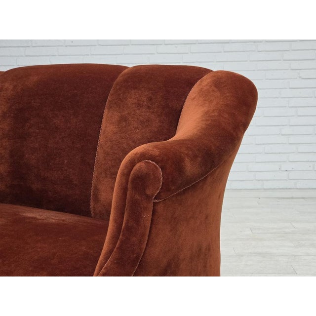 Danish 2-Seater Sofa in Velour and Oak, 1950s For Sale - Image 17 of 18
