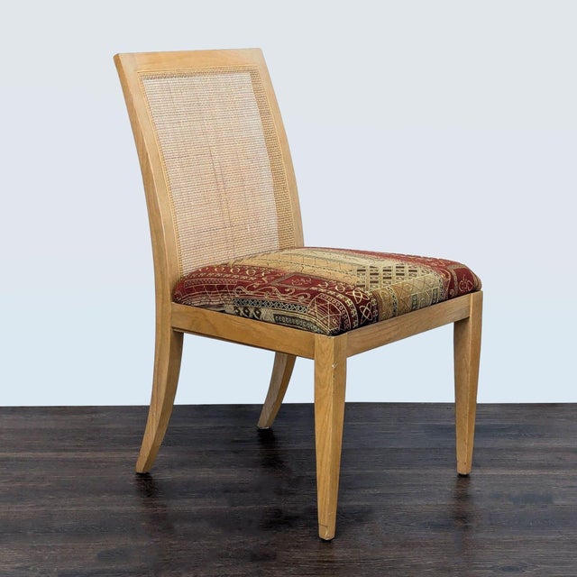 Drexel Set of 6 Wood Upholstered Dining Chair Including 2 Arm Chairs by Drexel For Sale - Image 4 of 10