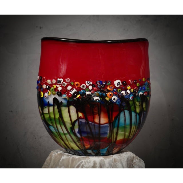 1980s Mid-Century Murano Murrina Art Glass Vase, 1980s For Sale - Image 5 of 9