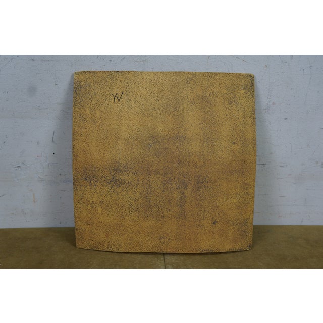 Yellow Yelyn Vivoni Modern Ceramic Square Tray Centerpiece Dish Tile 10" For Sale - Image 8 of 9