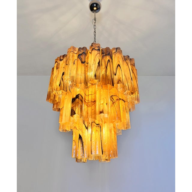 Large Vintage Three-Tier Murano Glass Tube Chandelier, 1990s For Sale - Image 17 of 18