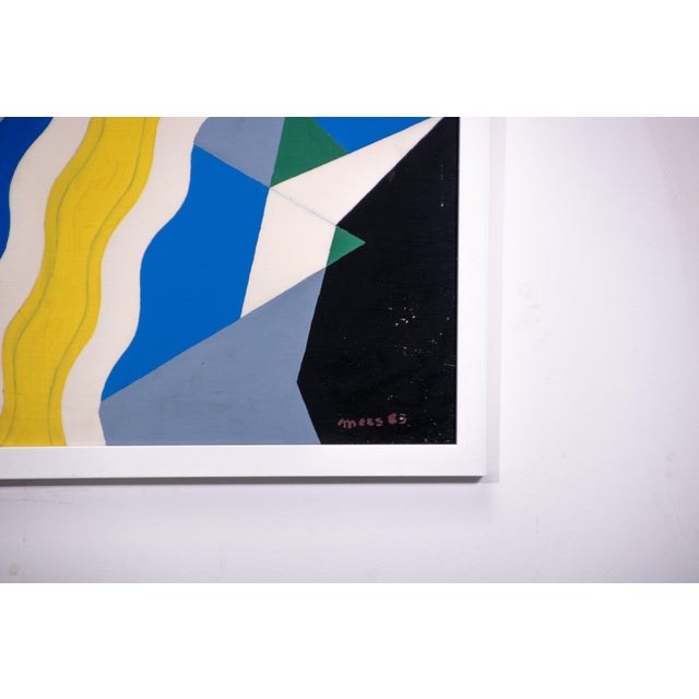 Paper Jozef Mees, Abstract Composition, 1983, Oil Painting on Cardboard For Sale - Image 7 of 12