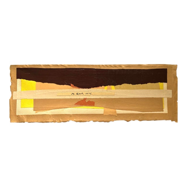 Barbara Beck 1976 Mid Century Modern Paper Collage on Paper - Signed/Dated For Sale