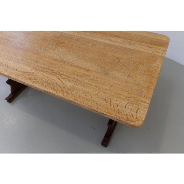 Wood Vintage Danish Brutalist Oak Dining Table, 1960s For Sale - Image 7 of 18