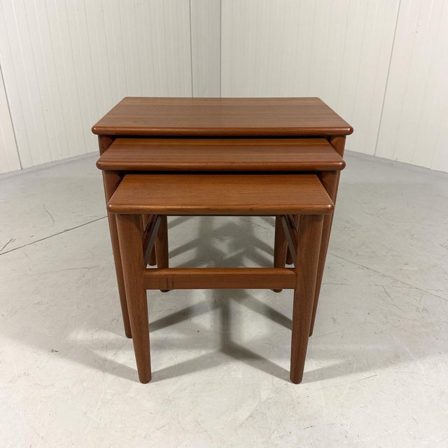Set of 3 teak nesting tables, Denmark. 1960’s. In very good condition with minimal wear of use/age....