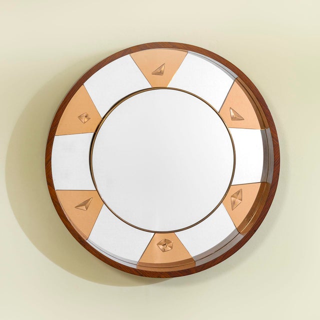 Wood Wall Mirror by Ico Parisi for Fontana Arte, 1950s For Sale - Image 7 of 7