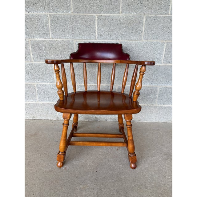 English Vintage Maple Barrel Back Saloon Chair For Sale - Image 3 of 11