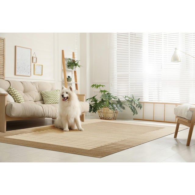 2020s 12x15 Rhea Quinn Brown Geometric Modern Handmade Wool & Viscose Carpet Rug For Sale - Image 5 of 5