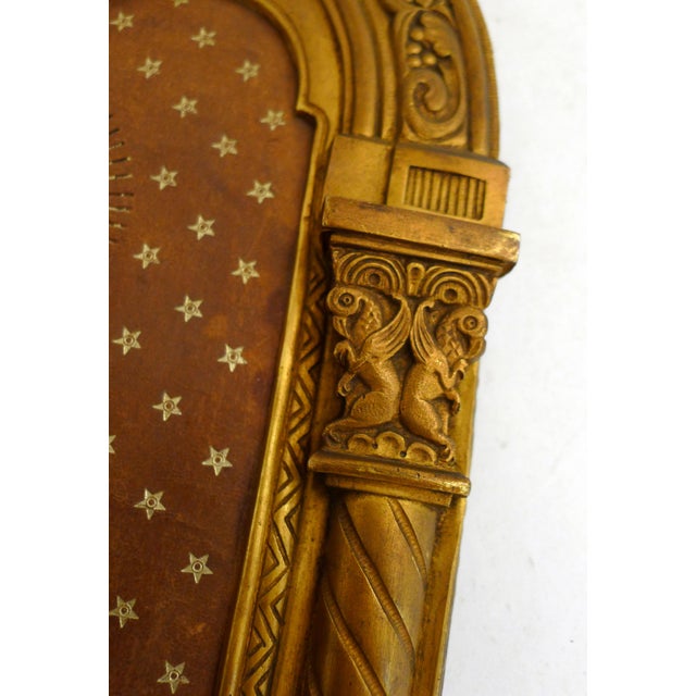 Brown Religious Wall Icon of the Virgin Mary on Starry Background in Copper-Gold Metal, 1950s For Sale - Image 8 of 14