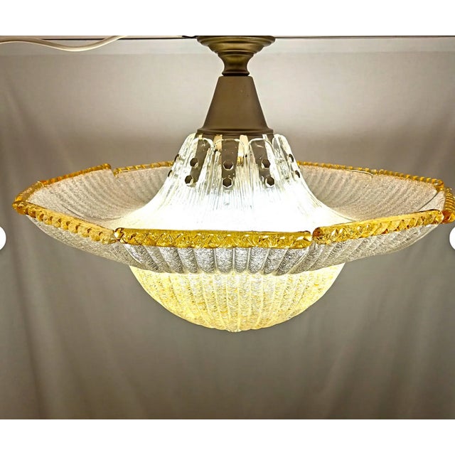 Large Vintage Murano Glass Chandelier from Barovier & Toso, 1960s For Sale - Image 9 of 11