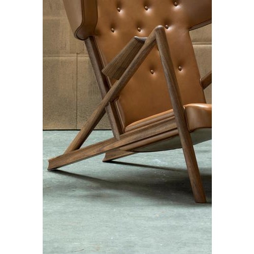 Wood and Leather Grasshopper Armchair by Finn Juhl For Sale - Image 3 of 18