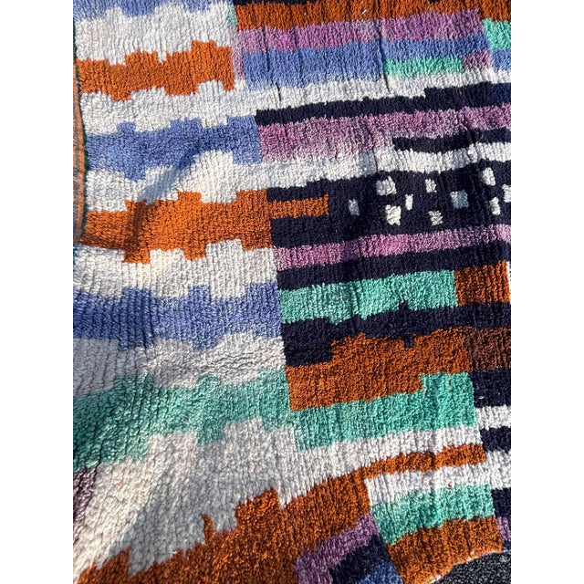 Mid-Century Modern Colorful Berber Area Rug For Sale - Image 3 of 11