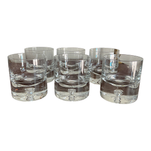 Vintage Hand Blown Double Old-Fashion Glasses From Crate & Barrel by Donatello Glasses – Set of 6of Six