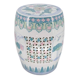 Chinese Famille Verte Porcelain Stool For Sale