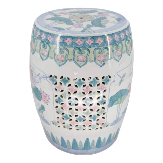 Chinese Famille Verte Porcelain Stool For Sale