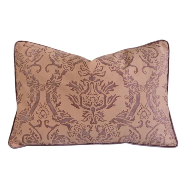 French Provincial Designer Italian Mariano Fortuny Spagnolo Feather/Down Pillow For Sale - Image 3 of 7