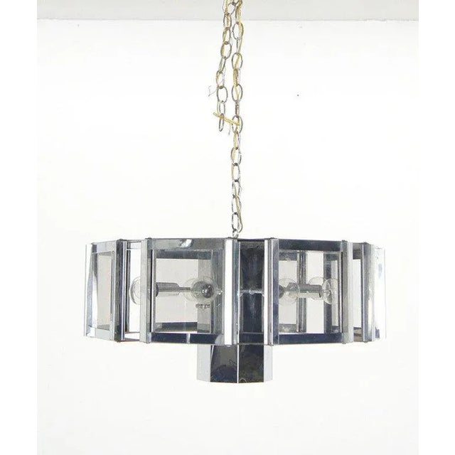Mid-Century Modern Sonneman Midcentury Chrome Glass Light Fixture For Sale - Image 3 of 6