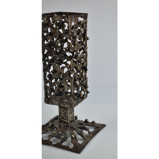 Brutalist Handmade Iron Candleholders, 1970, Set of 2 For Sale - Image 17 of 18