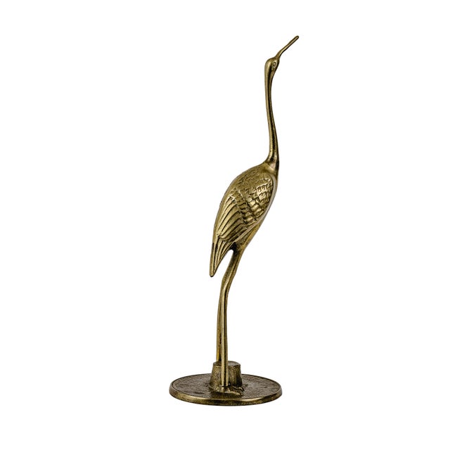 Mid-Century Modern Mid-Century Modern Leonard Brass Crane Figurines (12") For Sale - Image 3 of 14