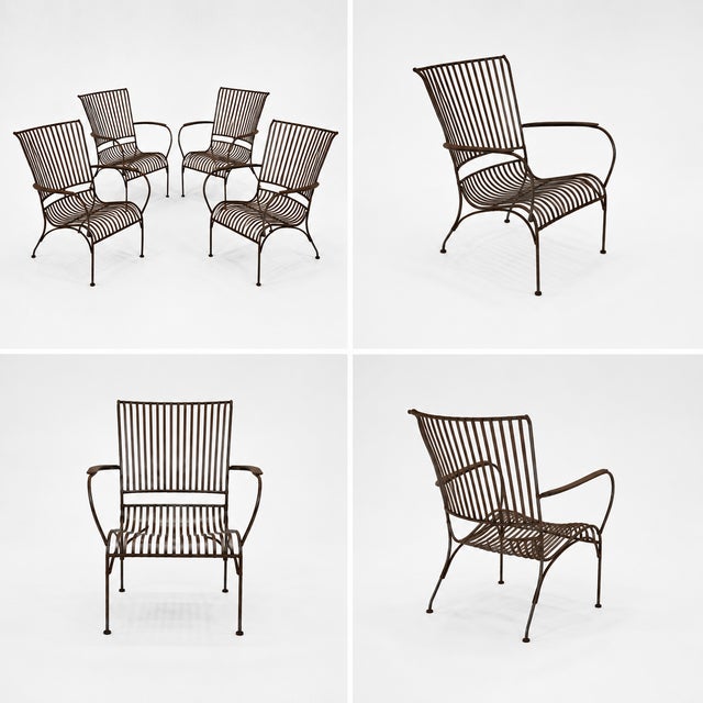 Mid-Century Modern Vintage Iron Mid-Century Modern Garden Chairs For Sale - Image 3 of 4