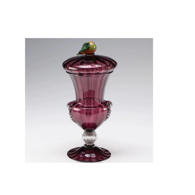 Glass 1905 Important RarevSteuben Frederick Carder Amethyst Art Glass Covered Urn For Sale - Image 7 of 7