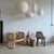 1980s Oval Flattened Pendant Light in Rattan and Natural Linen, 1980s For Sale - Image 5 of 8
