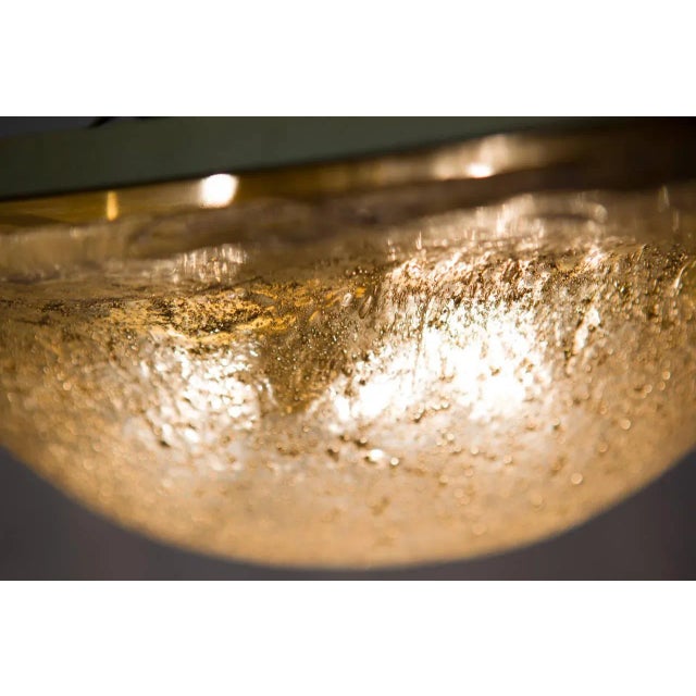 Mid-Century Modern Square Flush Mount Glass Fixture For Sale - Image 3 of 10