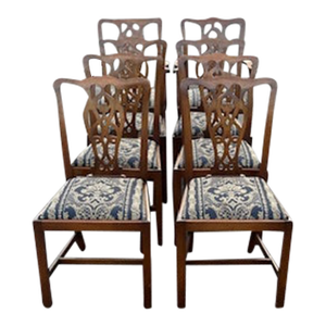 Early 20th Century Set of 8 Mahogany Chippendale Style Chairs