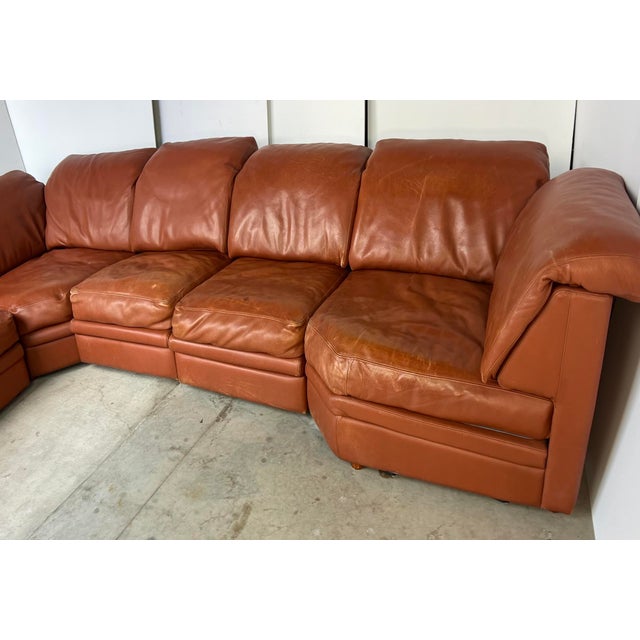 Italian Gyform Leather Sectional Sofa For Sale - Image 4 of 13