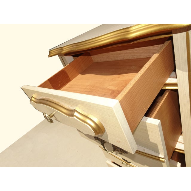 Dresser Vintage French Provincial Tallboy Dresser Lingerie Chest Brass #2 For Sale - Image 10 of 15