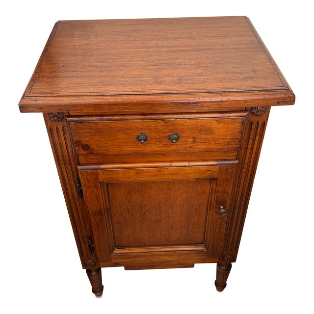 1990s Vintage Walnut Nightstand For Sale