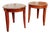 Vintage Pair of Round Cherry Wood End Tables Tapered Legs For Sale