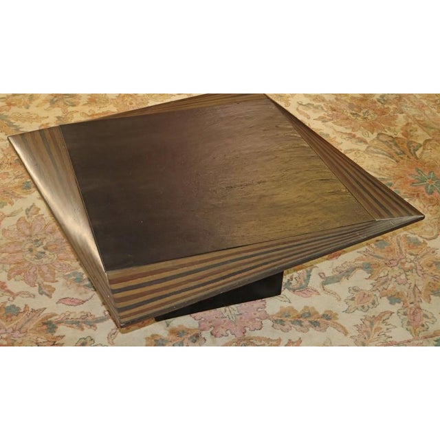 Tobia Scarpa 1970s Italian Ebony and Slate Mid Century Coffee Table Attributed to Tobia Scarpa For Sale - Image 4 of 15
