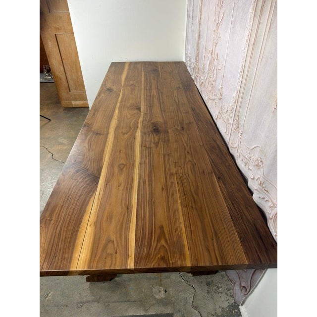 Spanish Monumental Spanish Baroque Walnut Trestle Dining Table by Miamar Home For Sale - Image 3 of 18