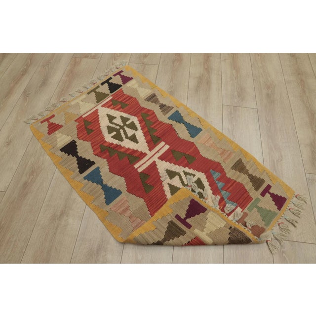 1990s 1990s Rustic Beige Hand Knotted Kilim For Sale - Image 5 of 13