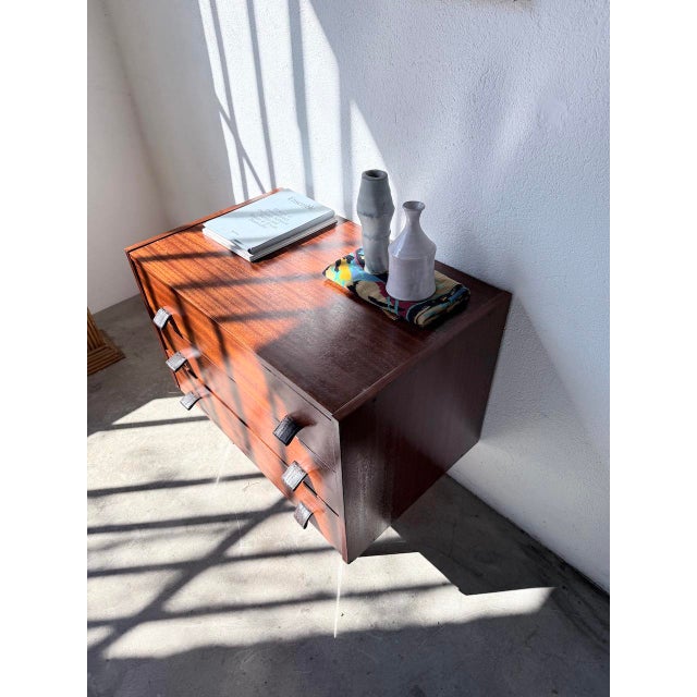 Teak Chest of Drawers with Leather Handles, 1960s For Sale - Image 10 of 18