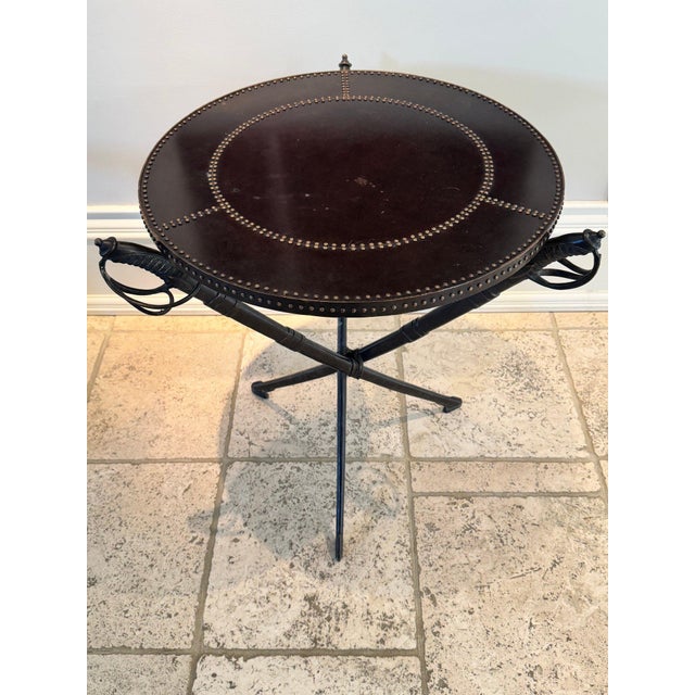 Vintage Metal "Sword Table" Attributed to Theodore Alexander – A Collector's Accent For Sale - Image 4 of 4