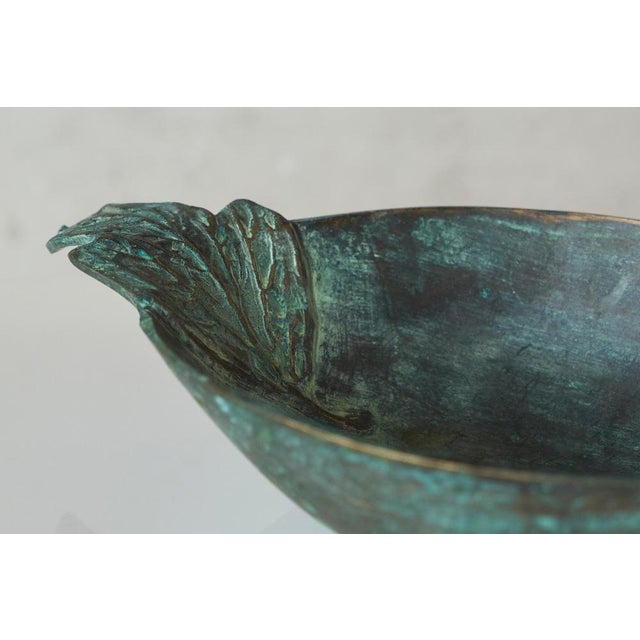 Bowl in Verdigris Patinated Bronze, 1950s For Sale - Image 3 of 12