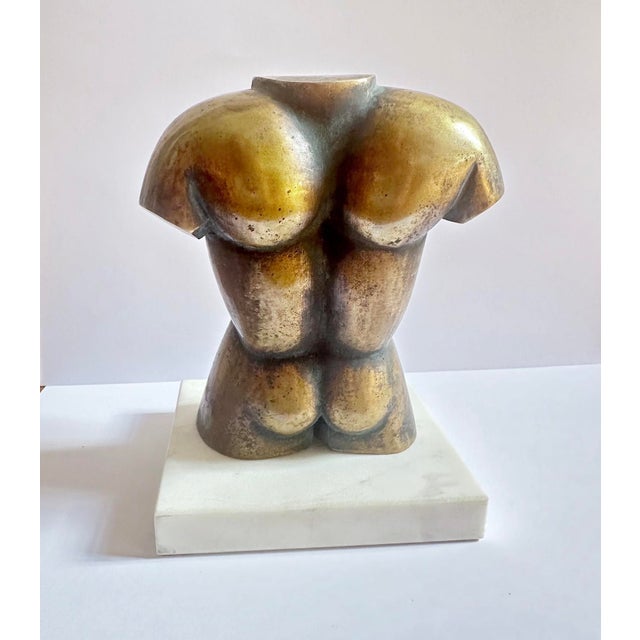 Modern Peter Kern, Modern Nude Male Torso in Bronze, Limited Edition, 1980s, Bronze For Sale - Image 3 of 9