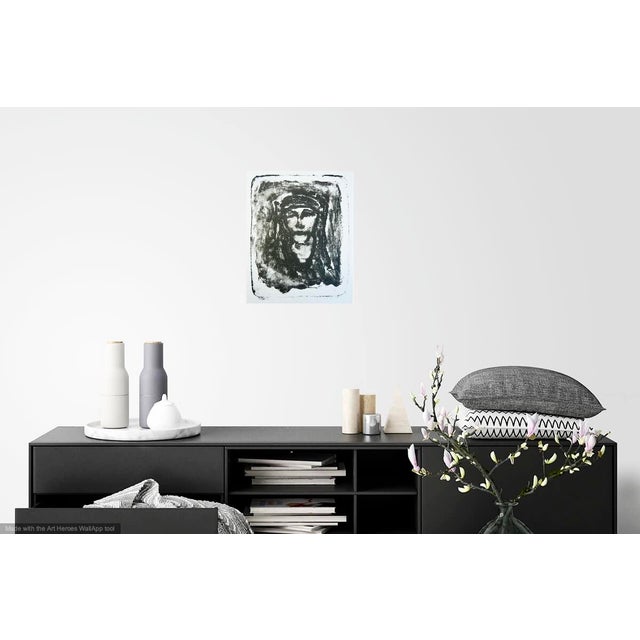 FREE ShippingContemporary abstract lithograph print from a drawing of a live model in an atelier in Paris, France. Artist...