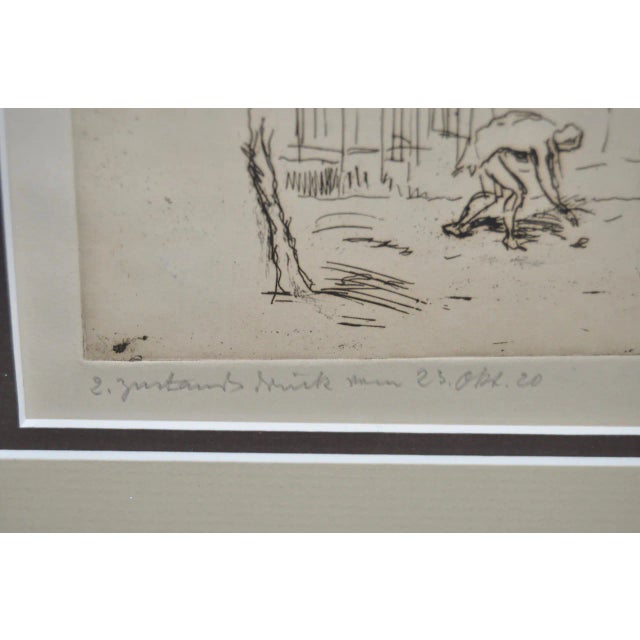 European Drypoint Etching C.1910 For Sale - Image 10 of 11