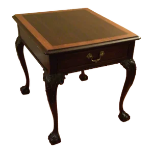 1990s Stickley Mahogany Ball and Claw End Table