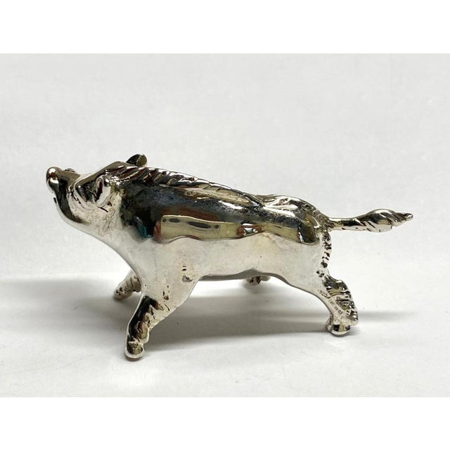 Miniature Silver Pigs & Wild Boar, 1990s, Set of 6 For Sale - Image 9 of 17