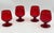 Mid-Century Modern Vintage Blenko Hand Blown Red Brandy Art Glass Snifter 4pc Set For Sale - Image 3 of 8