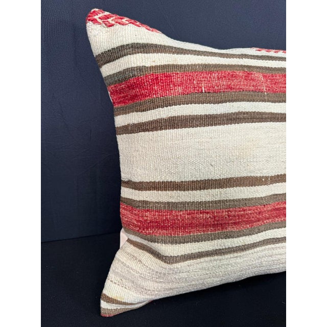 Turkish Hemp Pillow Cushion Natural Beige Red Pillow Cushion Cover 20x20 #30539 Enhance your home decor with our Kilim...