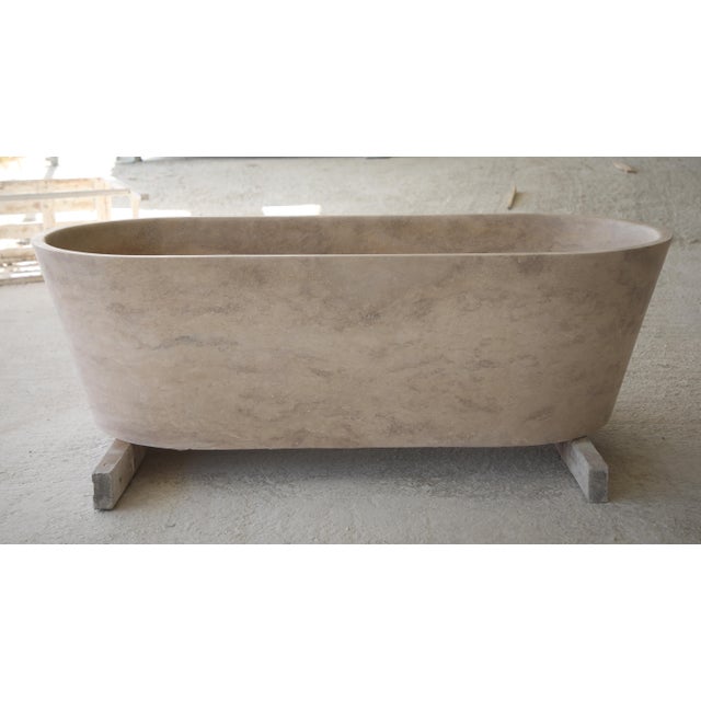 Sculptural Travertine Bathtub by My Habitat Design For Sale - Image 12 of 12