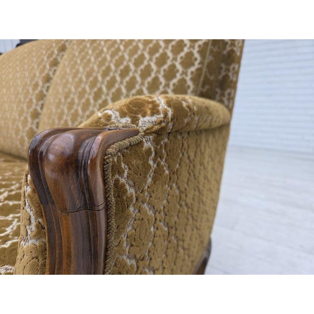 Vintage Danish Three-Seater Sofa in Furniture Velour, 1950s For Sale - Image 4 of 18