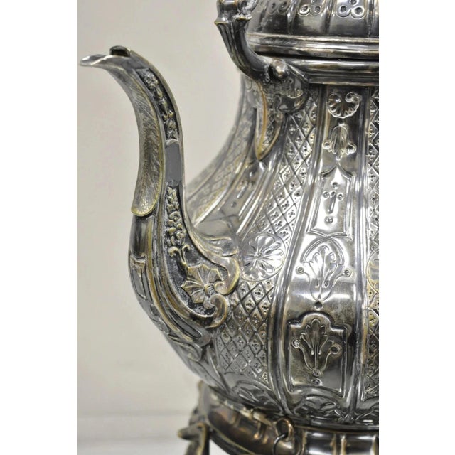 Victorian Antique Hunt & Roskell Late Store & Mortimer Silver Plated Tilting Tea Pot Stand For Sale - Image 3 of 12