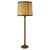 Leather and Brass Floor Lamp with Parchment Shade, 1960s For Sale