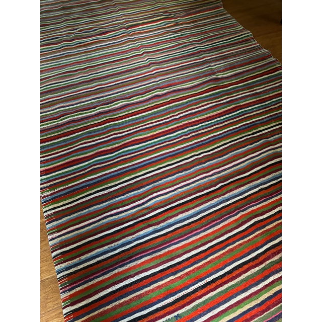 Textile Vintage Striped Kilim | Modern Anatolian Flatweave| 6'x10' For Sale - Image 7 of 8